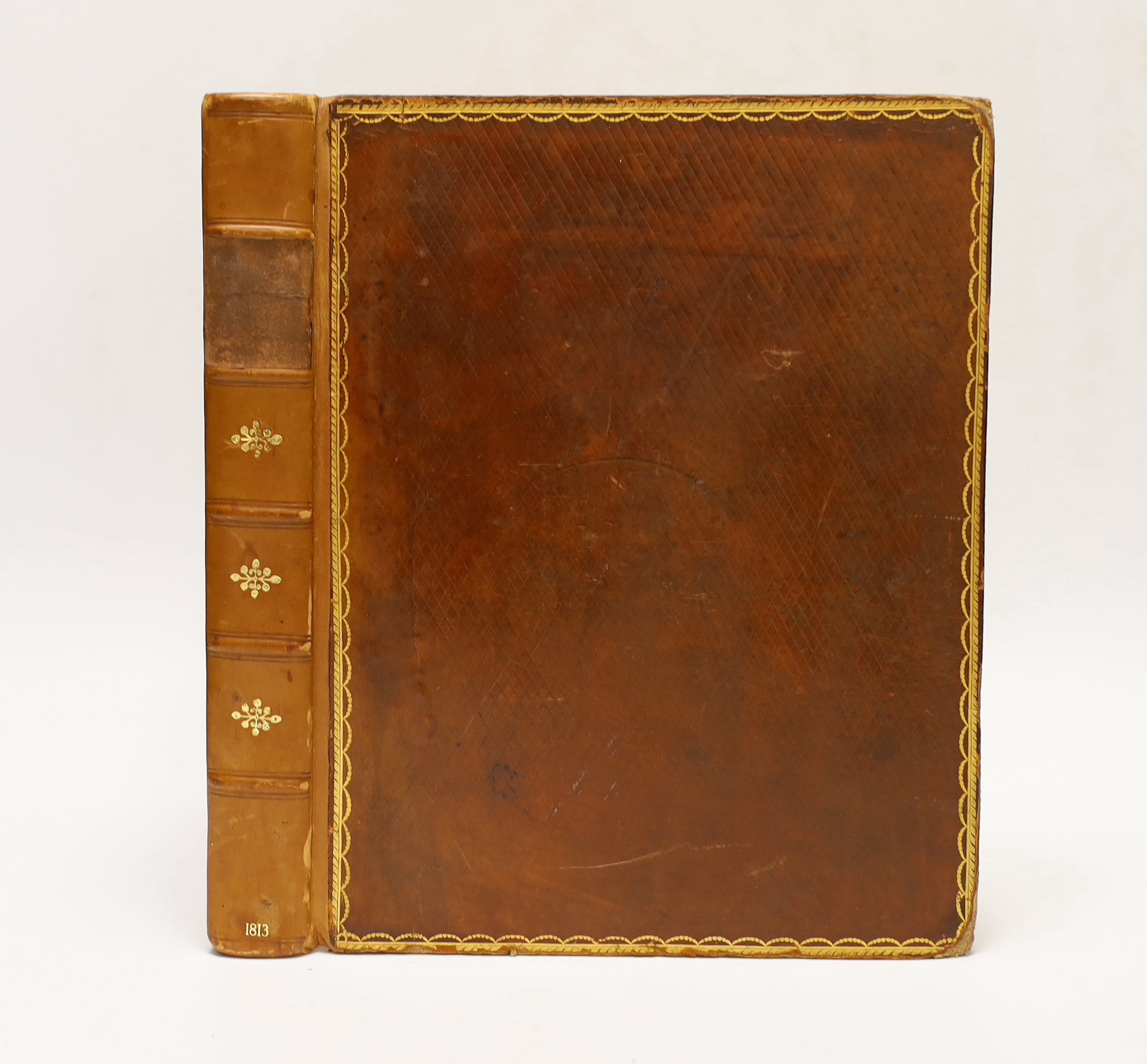 Scott, Sir Walter - Rokeby; a Poem. First Edition. half title, 2 advert. leaves; contemp. gilt diced calf, rebacked with gilt decorated panelled spine, 4to. Edinburgh and London, 1813